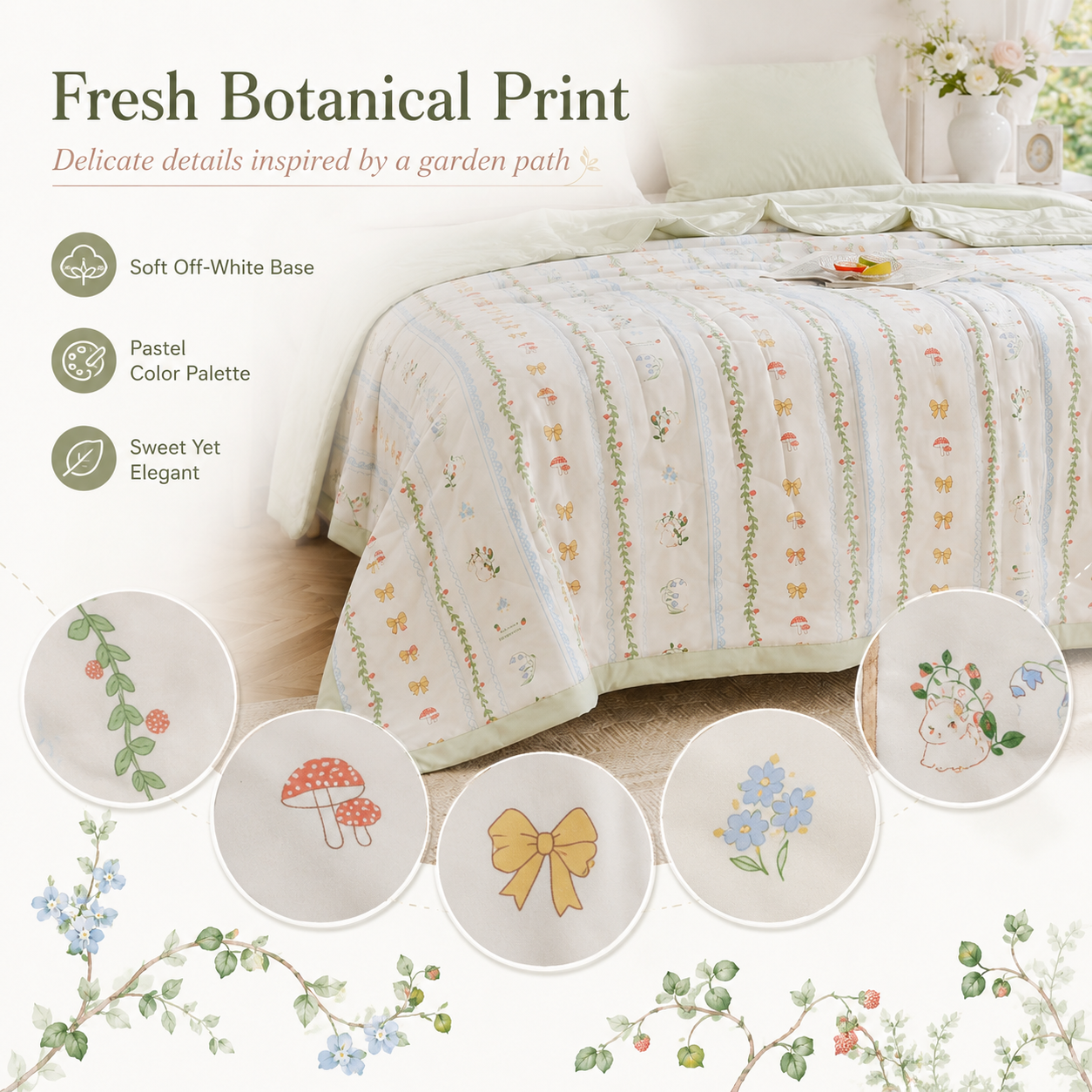 MeiLun Home Floral Lane Summer Duvet – Vine Garden – image 6