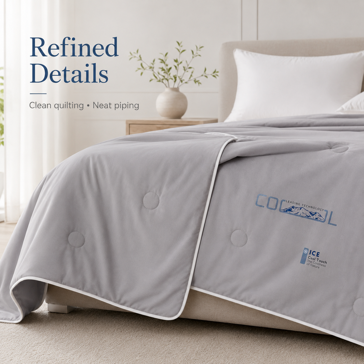 MeiLun Home Frost Veil Summer Duvet – Glacier Grey – image 4