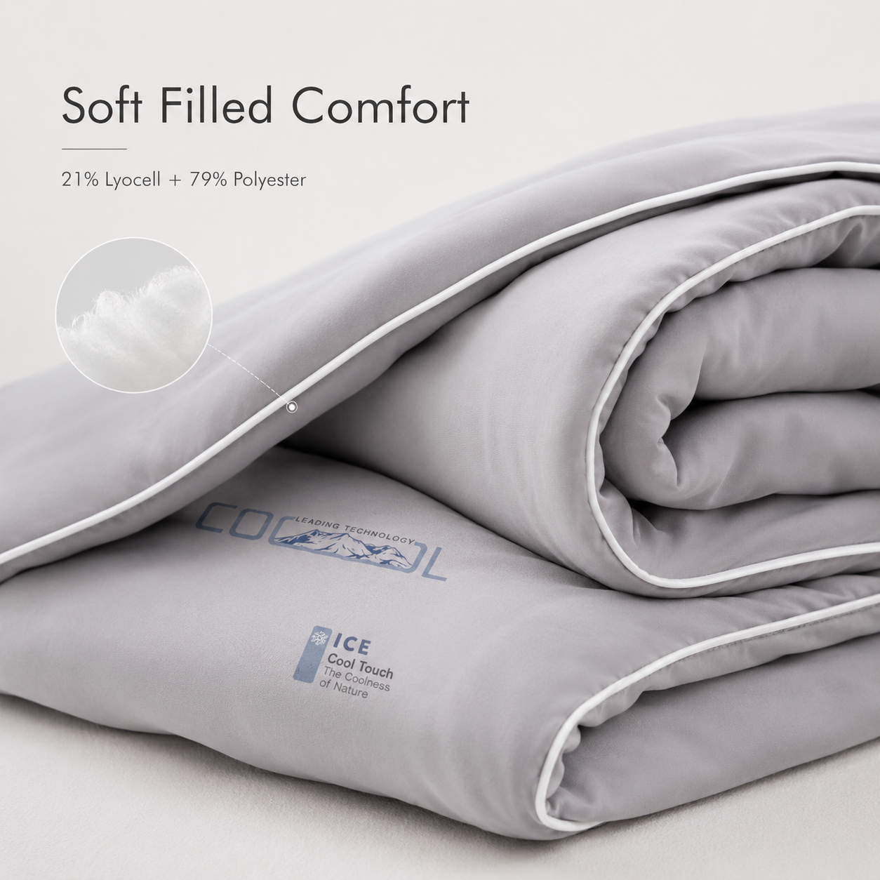 MeiLun Home Frost Veil Summer Duvet – Glacier Grey – image 9