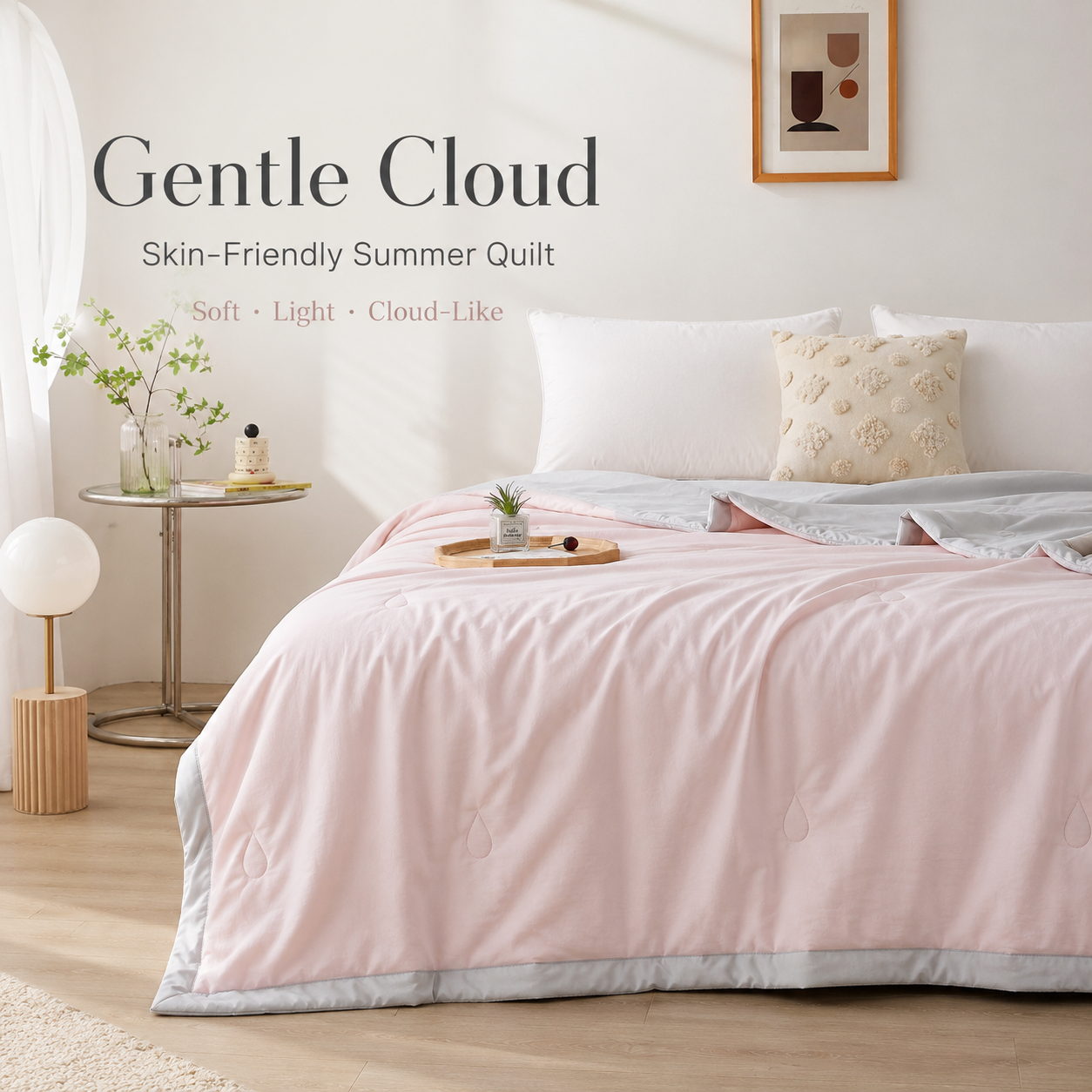 MeiLun Home Gentle Cloud Summer Duvet – Misty Blush – image 2
