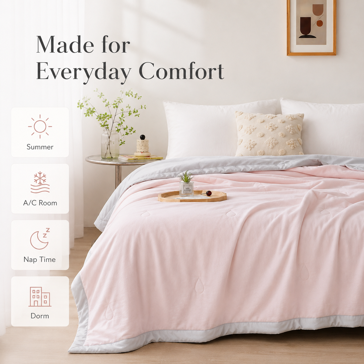 MeiLun Home Gentle Cloud Summer Duvet – Misty Blush – image 8