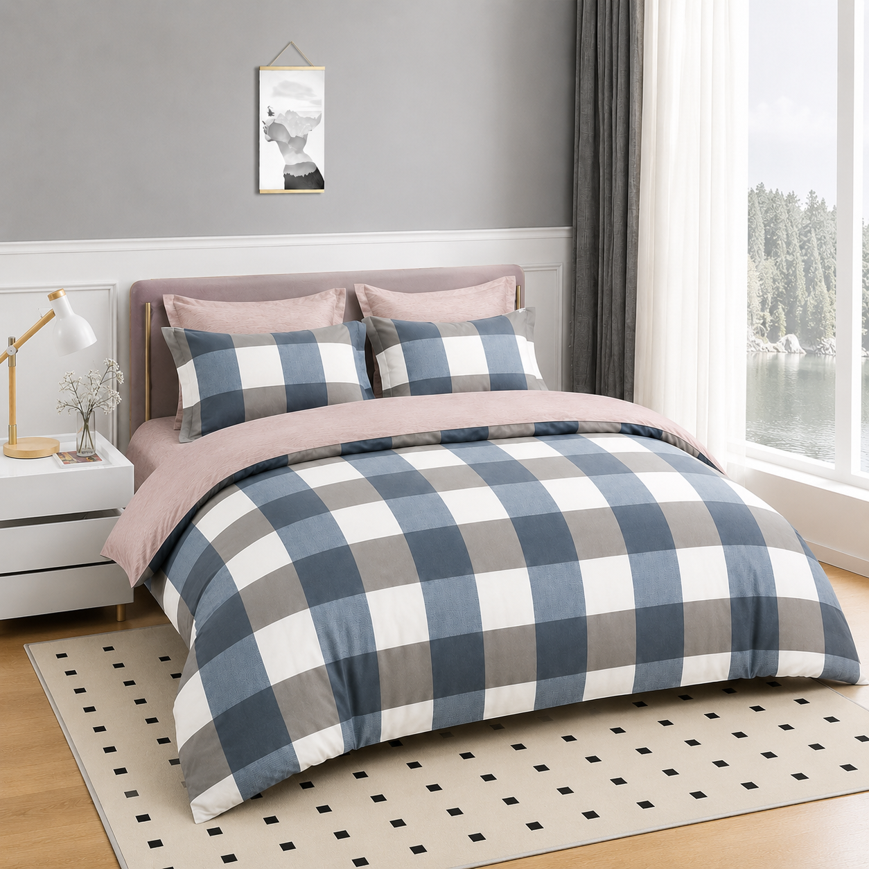 MeiLun Home Loom Check Bedding Set – Harbor Check – product image 03