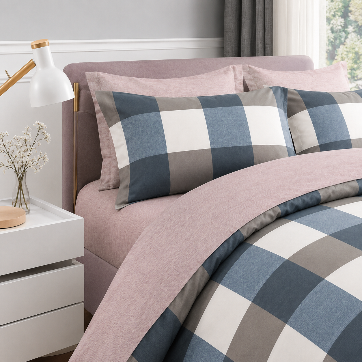 MeiLun Home Loom Check Bedding Set – Harbor Check – product image 08