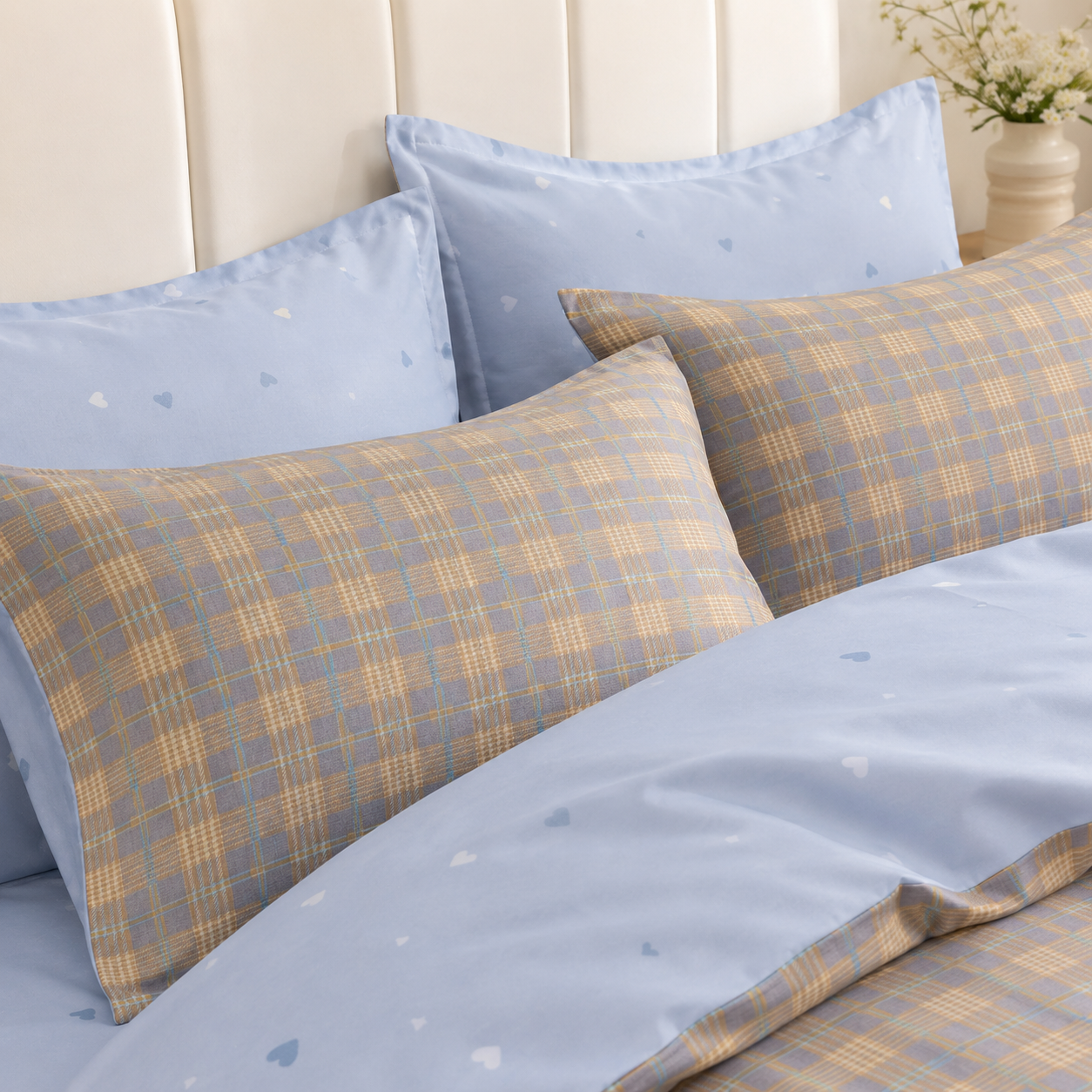 MeiLun Home Loom Check Bedding Set – Morning Plaid – product image 07