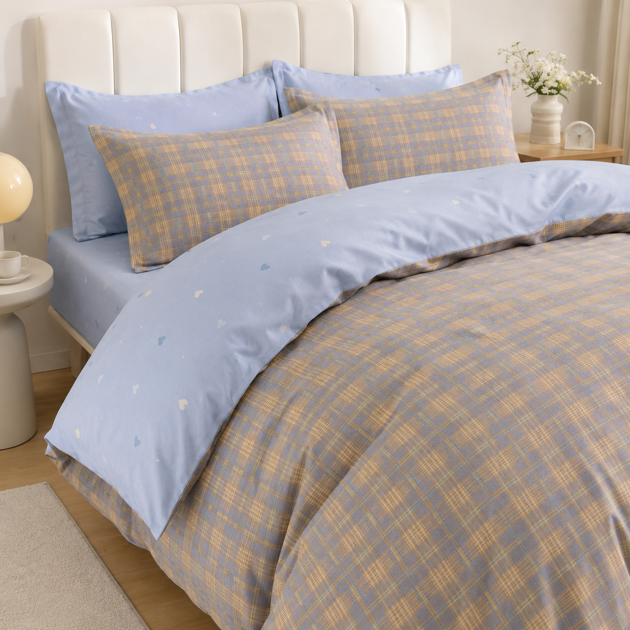MeiLun Home Loom Check Bedding Set – Morning Plaid – product image 09