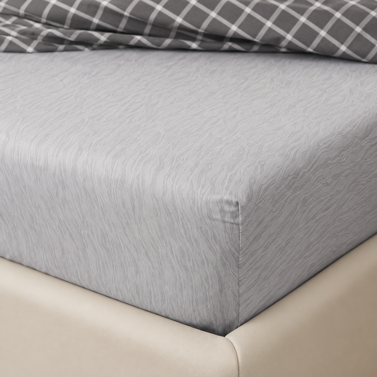 MeiLun Home Loom Check Bedding Set – Slate Grid – product image 09