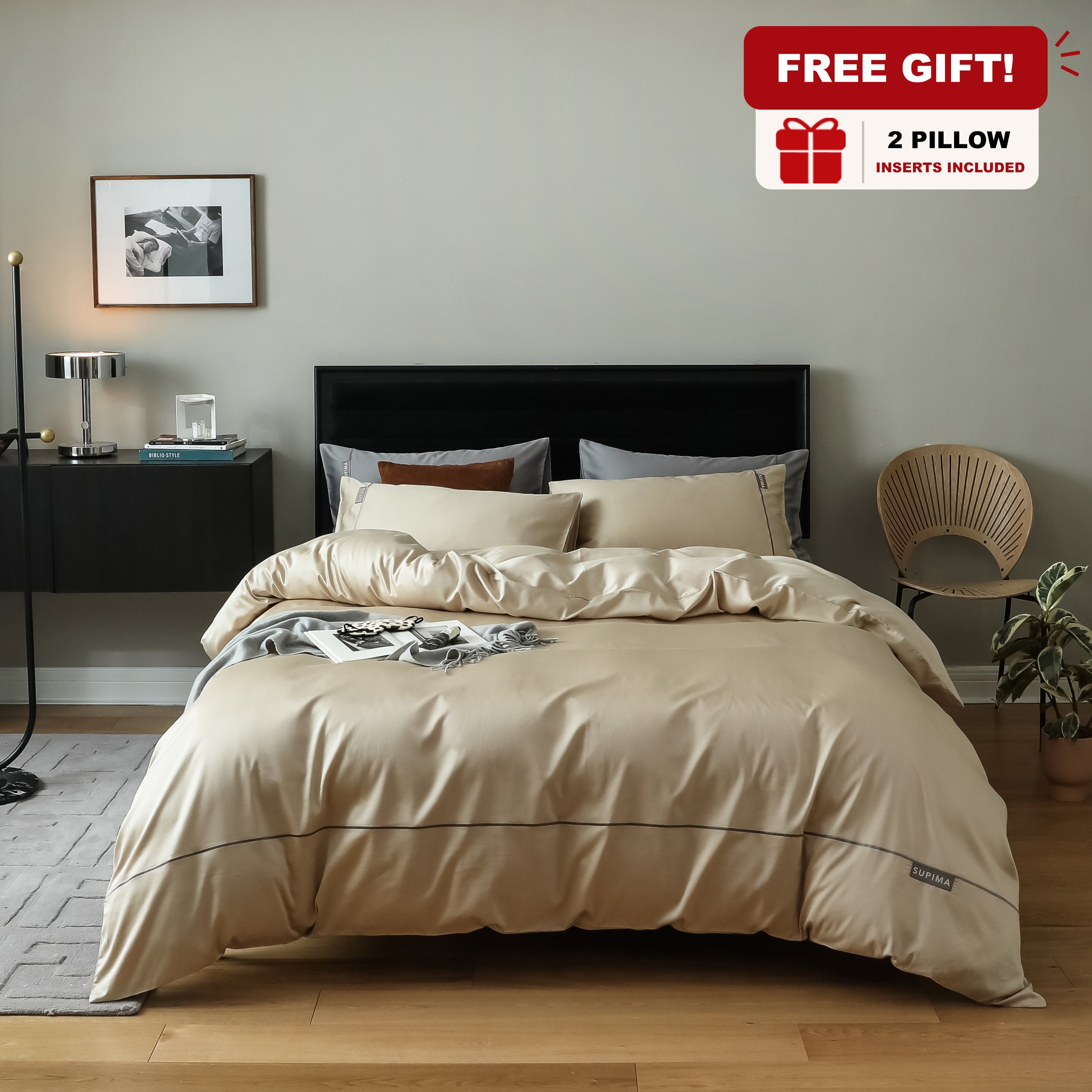 MeiLun Home Pima Reserve Bedding Set – Ivory Dune – image 1