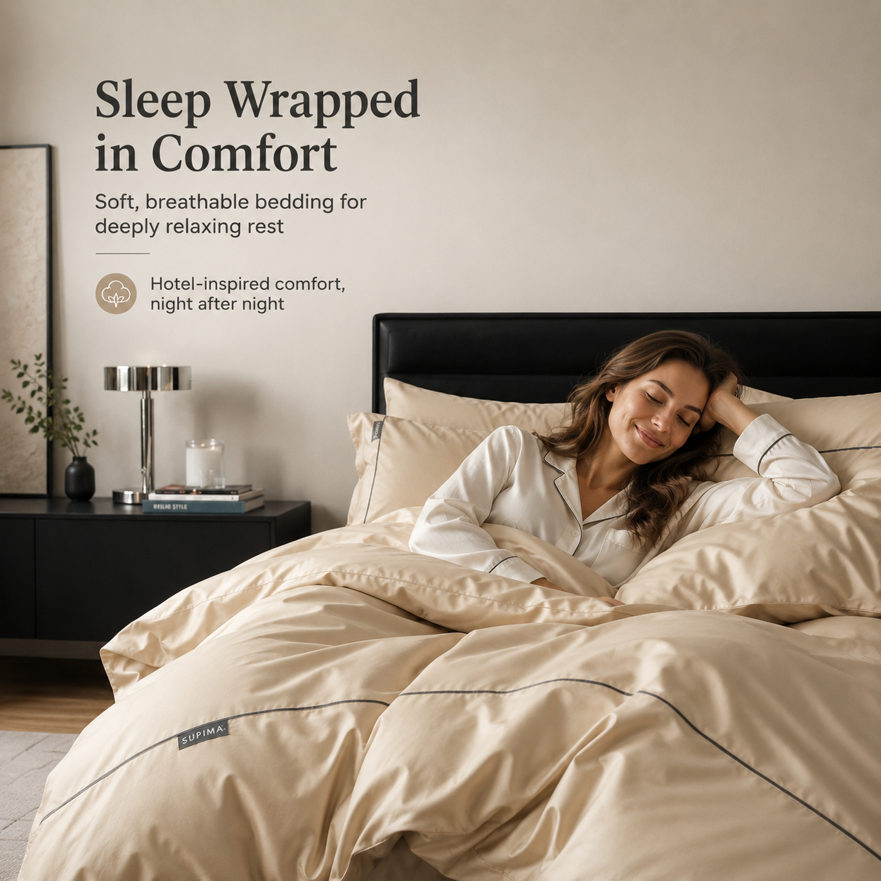 MeiLun Home Pima Reserve Bedding Set – Ivory Dune – image 3