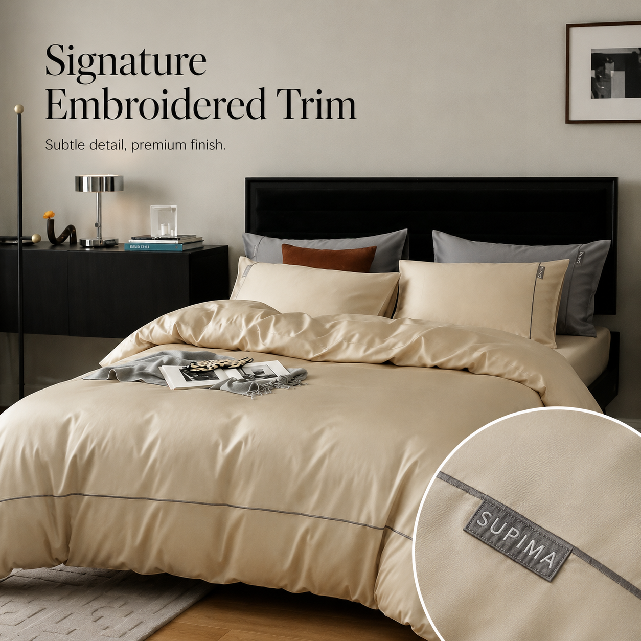 MeiLun Home Pima Reserve Bedding Set – Ivory Dune – image 5