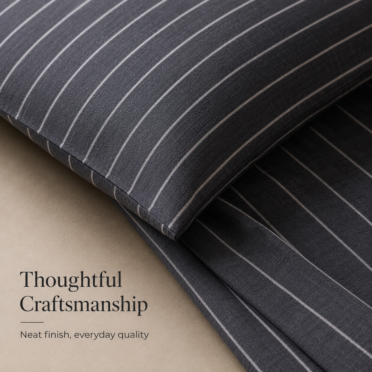 MeiLun Home Soft Living Bedding Set – Mist Stripe – image 8