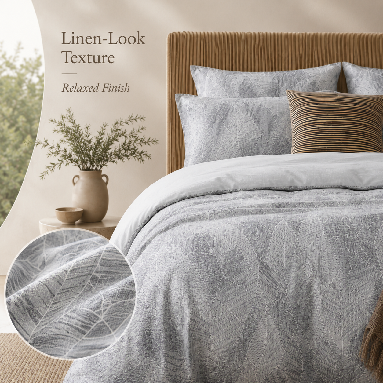 MeiLun Home Botanical Bedding Set – Fern Mist