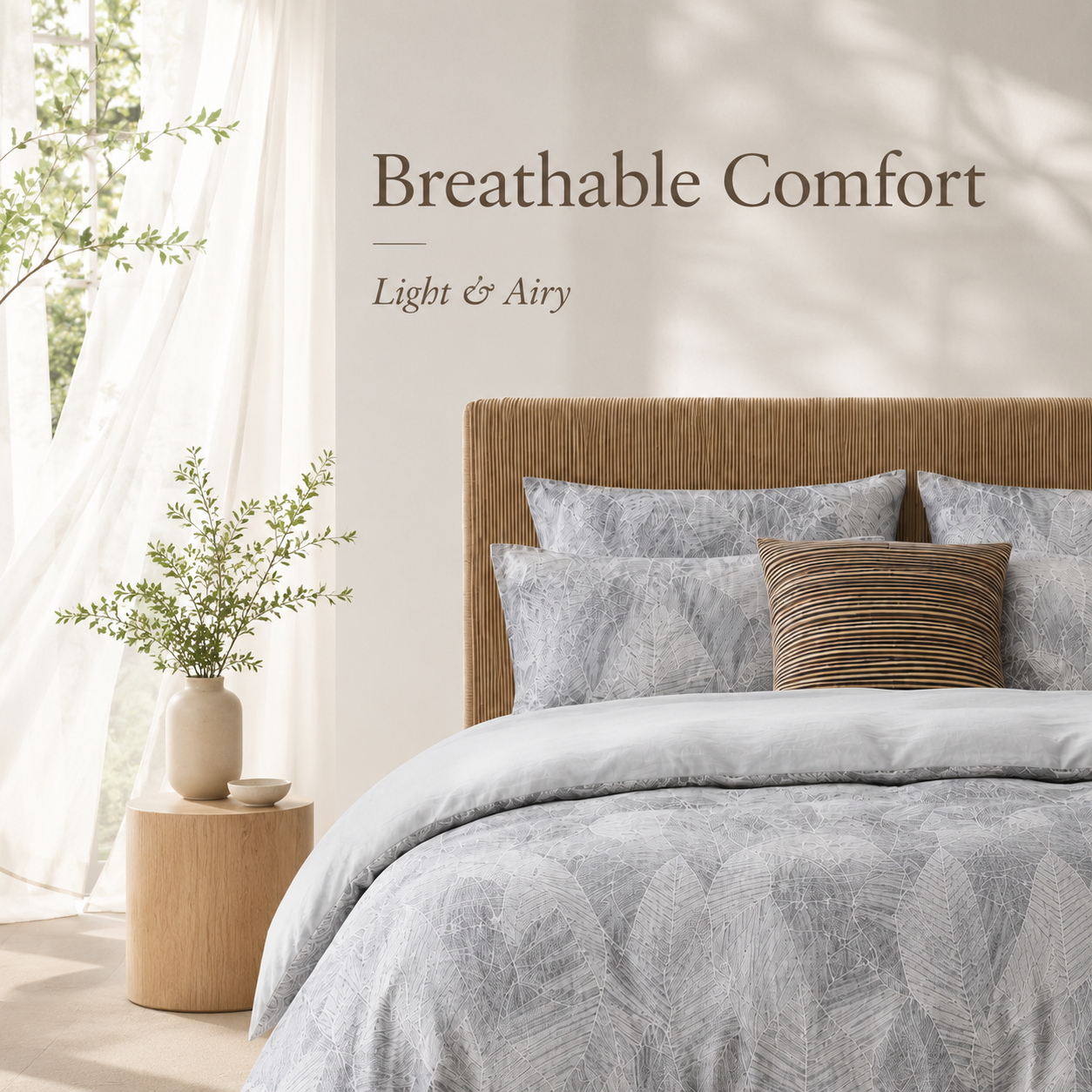 MeiLun Home Botanical Bedding Set – Fern Mist