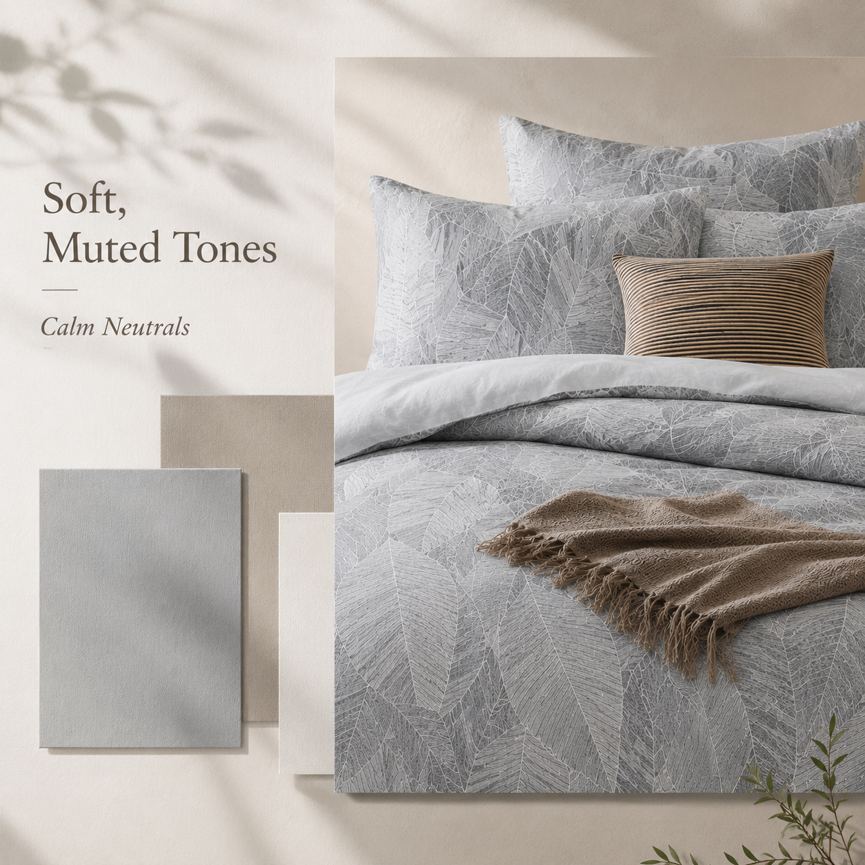 MeiLun Home Botanical Bedding Set – Fern Mist