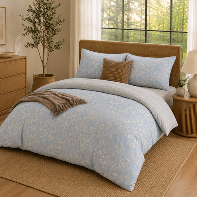 MeiLun Home Botanical Bedding Set – Aster Haze – product image 02