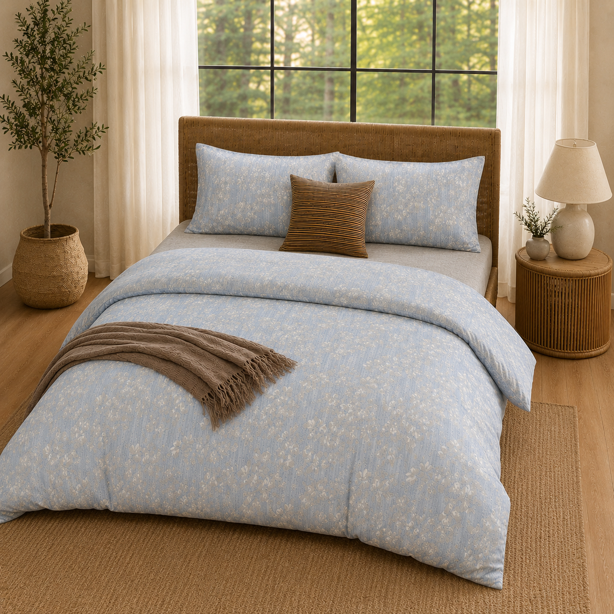 MeiLun Home Botanical Bedding Set – Aster Haze – product image 04
