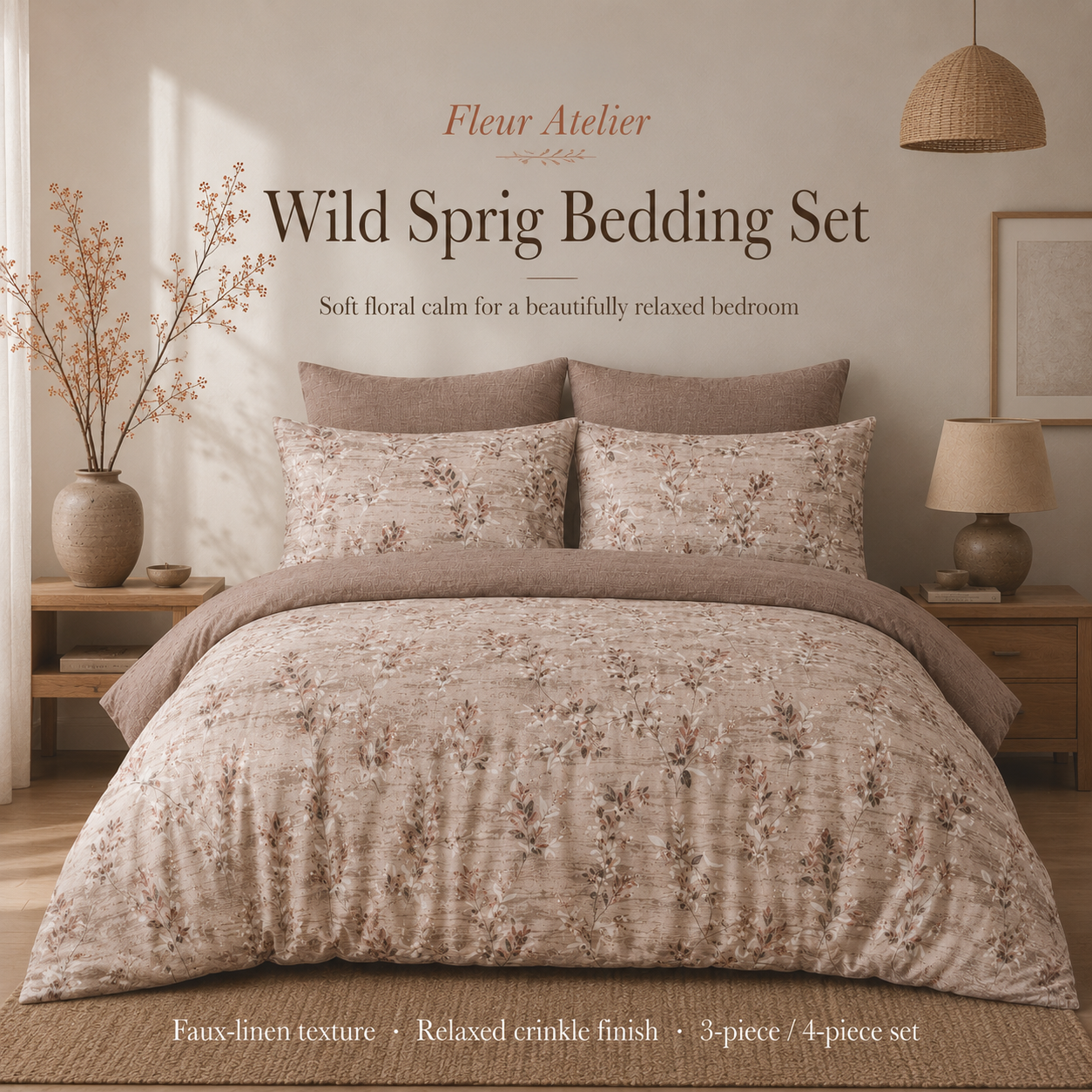 MeiLun Home Fleur Atelier Bedding Set – Wild Sprig – image 3