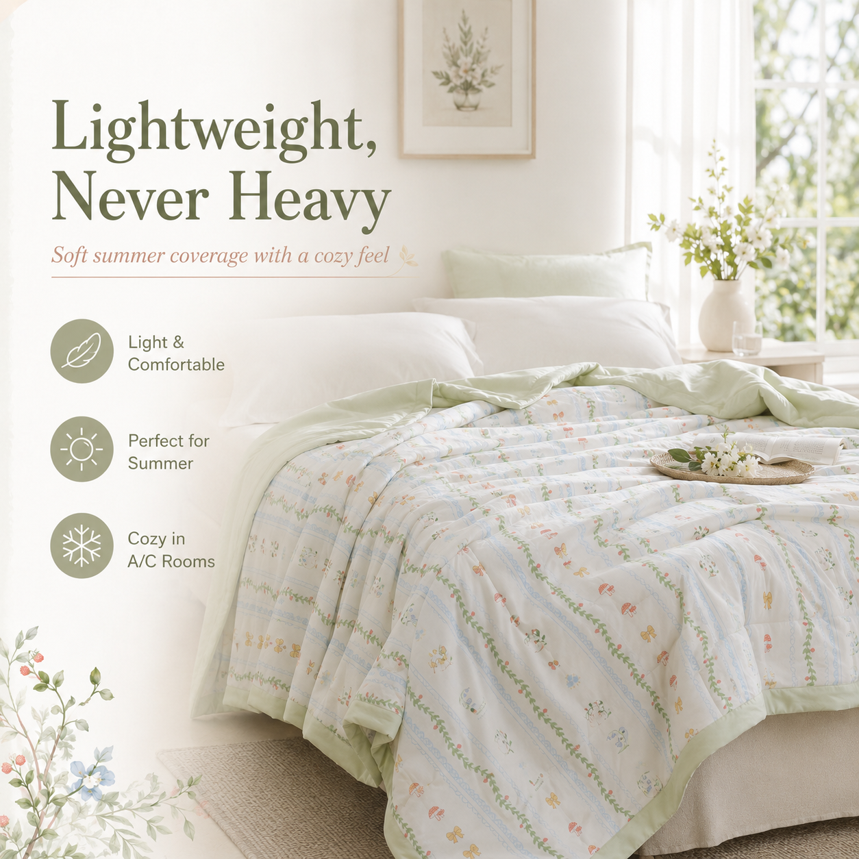 MeiLun Home Floral Lane Summer Duvet – Vine Garden – image 4