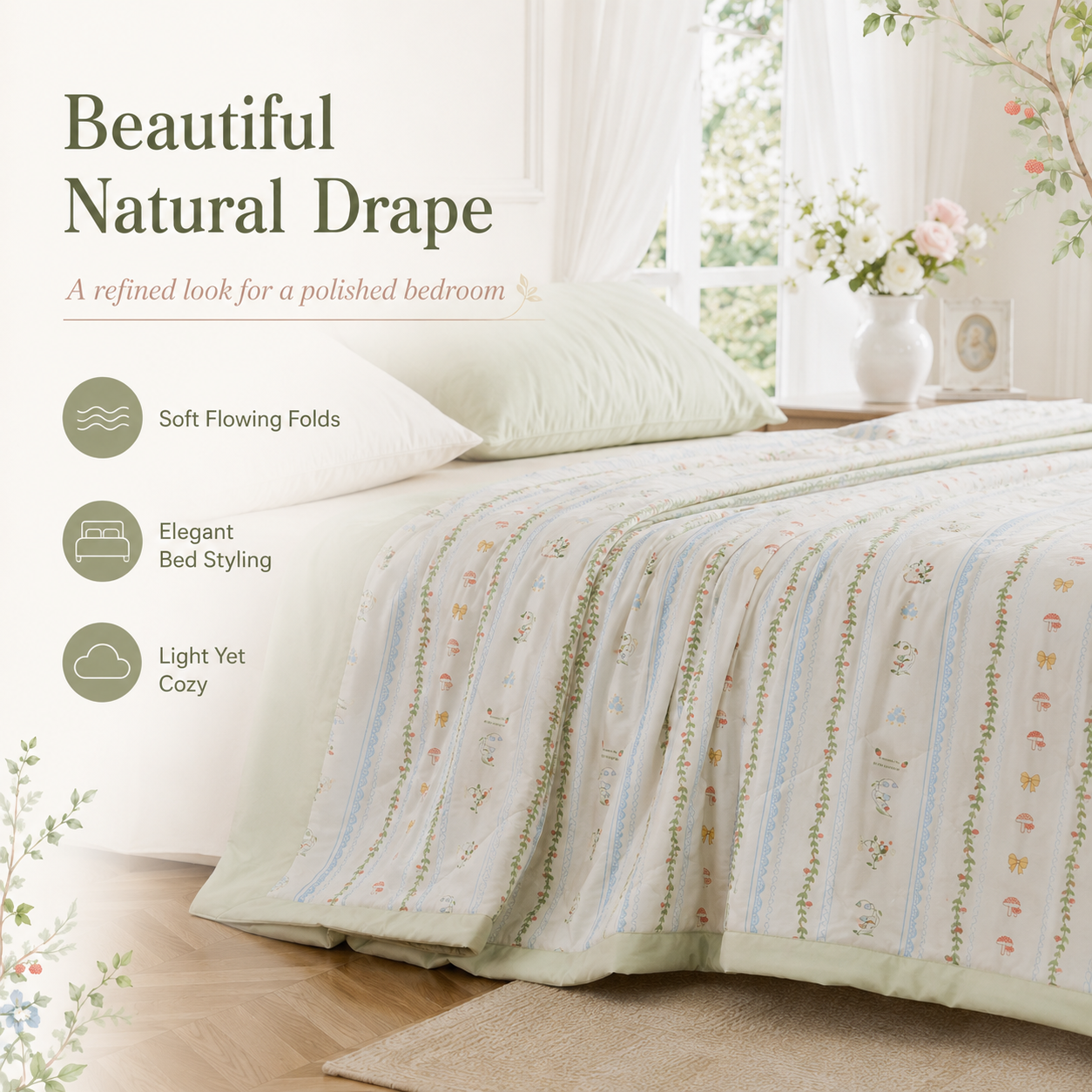 MeiLun Home Floral Lane Summer Duvet – Vine Garden – image 5