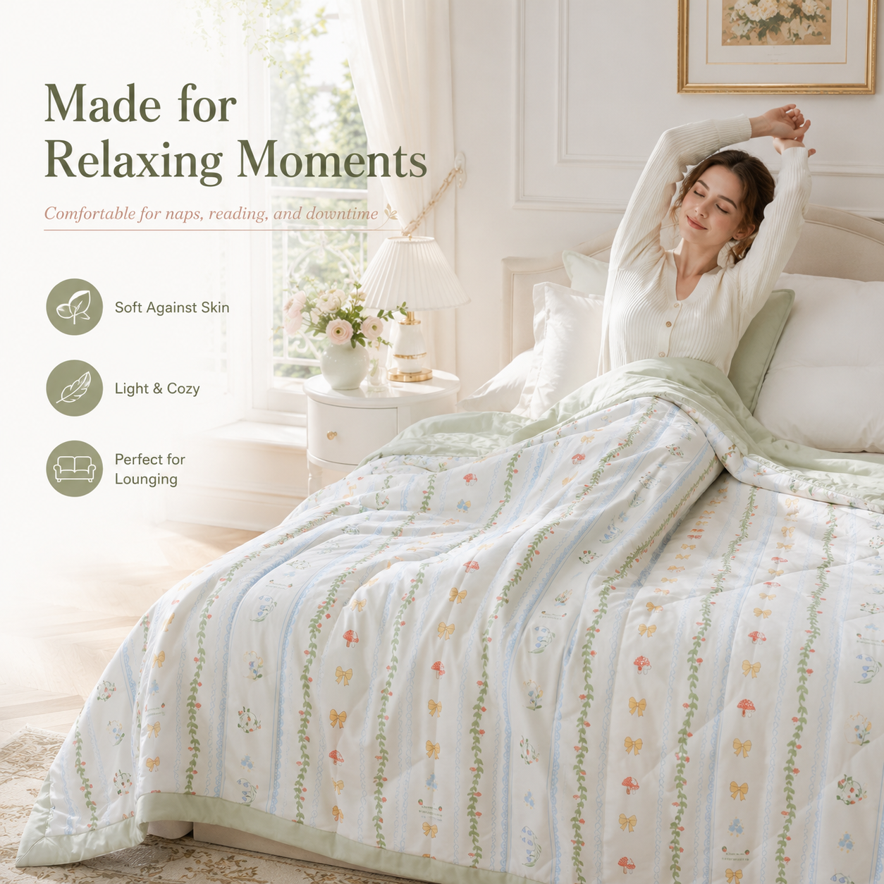 MeiLun Home Floral Lane Summer Duvet – Vine Garden – image 8