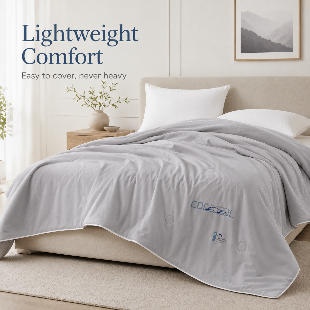 MeiLun Home Frost Veil Summer Duvet – Glacier Grey – image 2