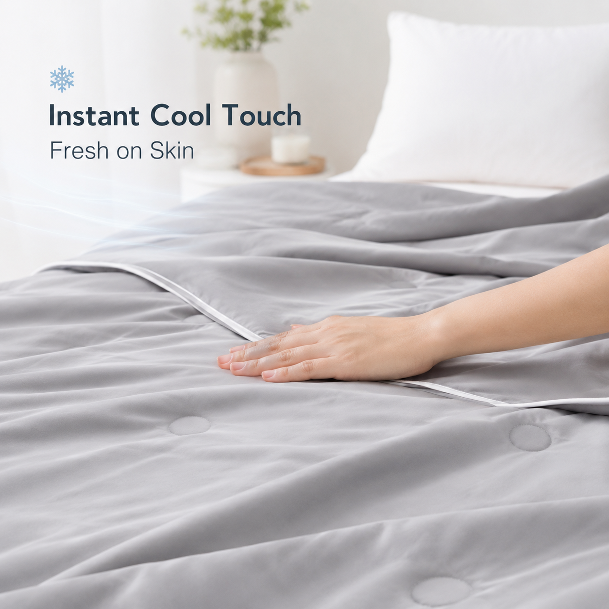 MeiLun Home Frost Veil Summer Duvet – Glacier Grey – image 7