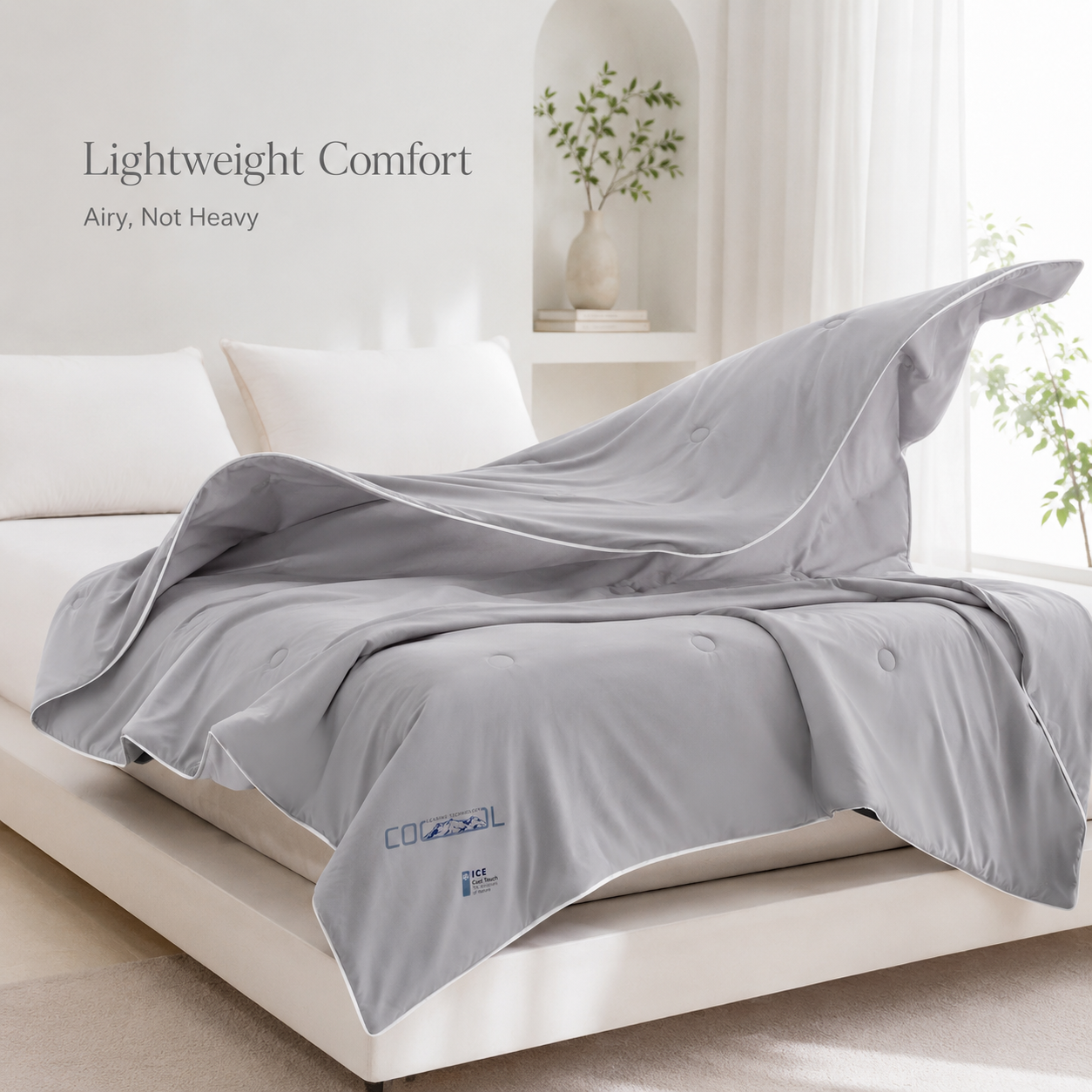 MeiLun Home Frost Veil Summer Duvet – Glacier Grey – image 8