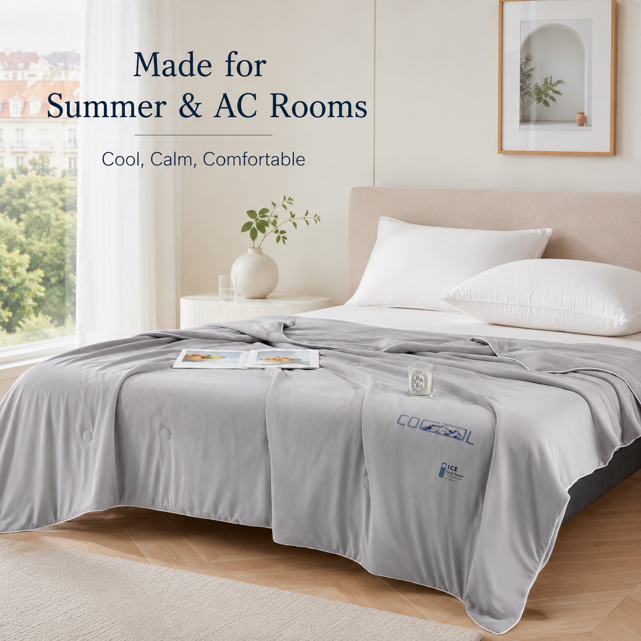 MeiLun Home Frost Veil Summer Duvet – Glacier Grey – image 12