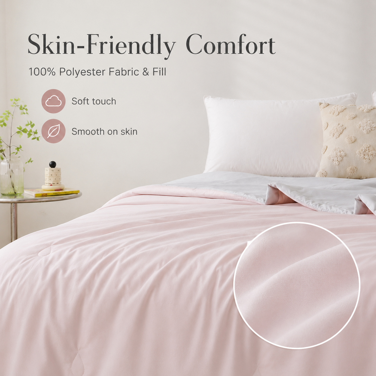 MeiLun Home Gentle Cloud Summer Duvet – Misty Blush – image 3