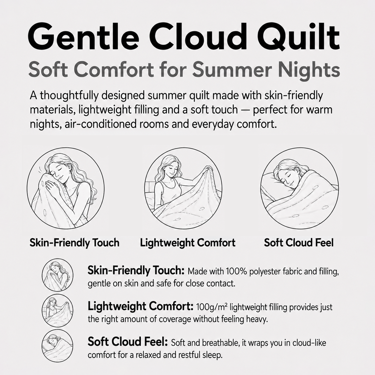 MeiLun Home Gentle Cloud Summer Duvet – Misty Blush – image 11