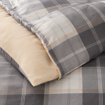 MeiLun Home Loom Check Bedding Set – Amber Check – product image 07