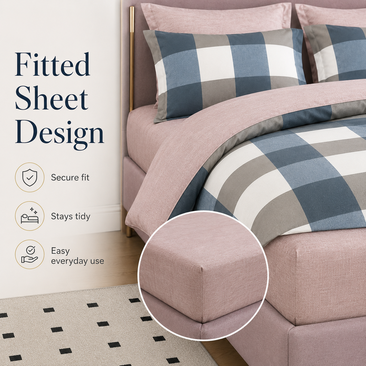 MeiLun Home Loom Check Bedding Set – Harbor Check – image 8