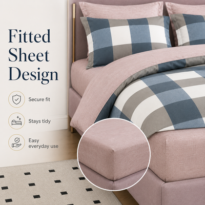 MeiLun Home Loom Check Bedding Set – Harbor Check – image 8