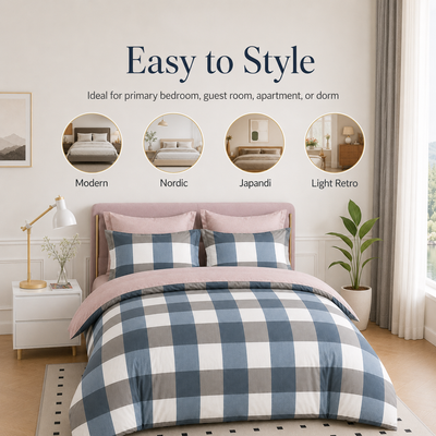 MeiLun Home Loom Check Bedding Set – Harbor Check – image 10