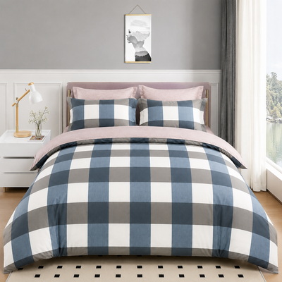 MeiLun Home Loom Check Bedding Set – Harbor Check – product image 01