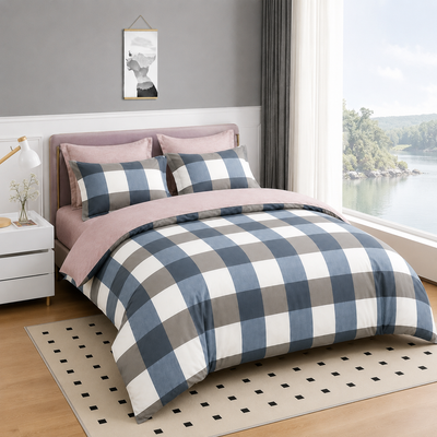 MeiLun Home Loom Check Bedding Set – Harbor Check – product image 02