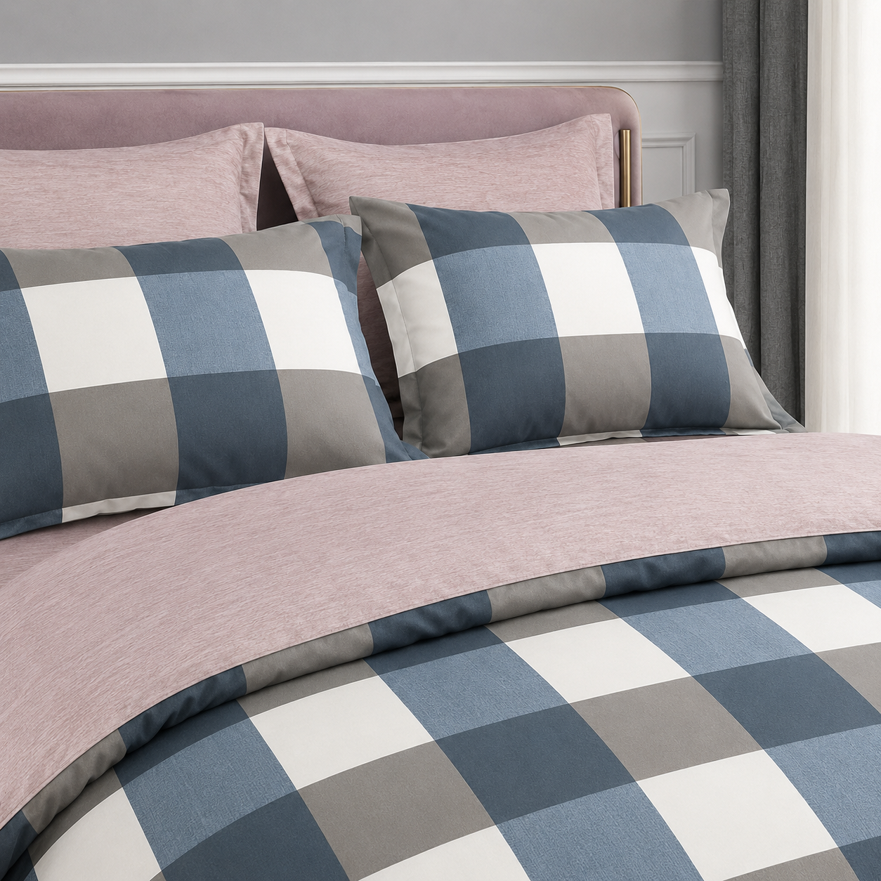 MeiLun Home Loom Check Bedding Set – Harbor Check – product image 05