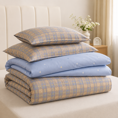 MeiLun Home Loom Check Bedding Set – Morning Plaid – product image 08