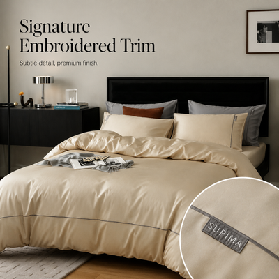 MeiLun Home Pima Reserve Bedding Set – Ivory Dune – image 5