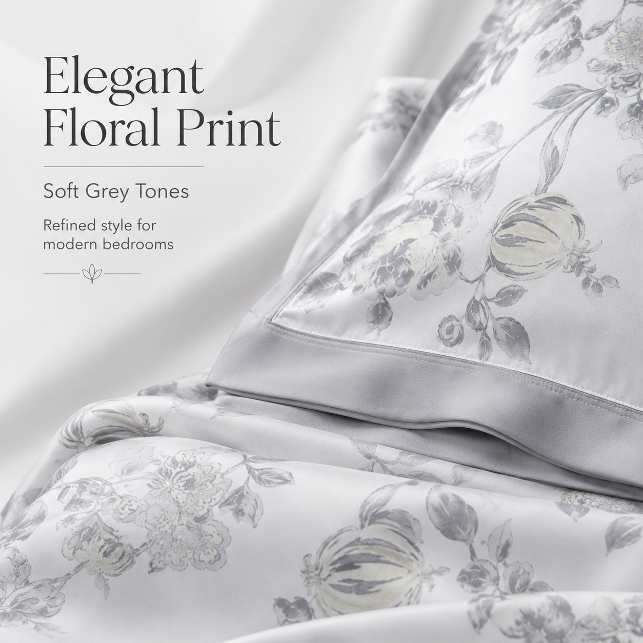 MeiLun Home Satin Bloom Summer Duvet – Silver Bloom – image 6