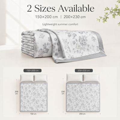 MeiLun Home Satin Bloom Summer Duvet – Silver Bloom – image 9