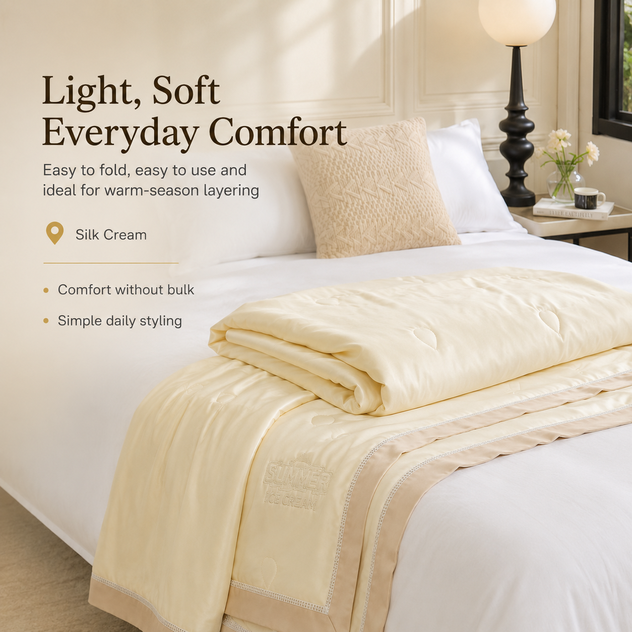MeiLun Home Silken Mist Summer Duvet – Silk Cream – image 10
