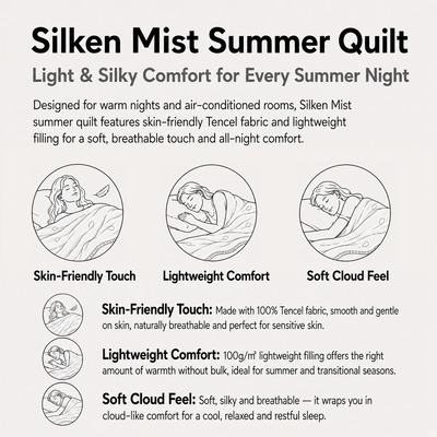 MeiLun Home Silken Mist Summer Duvet – Silk Cream – image 12