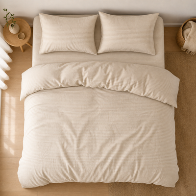 MeiLun Home Soft Living Bedding Set – Cream Beige – product image 03