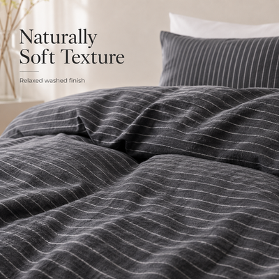 MeiLun Home Soft Living Bedding Set – Mist Stripe – image 6