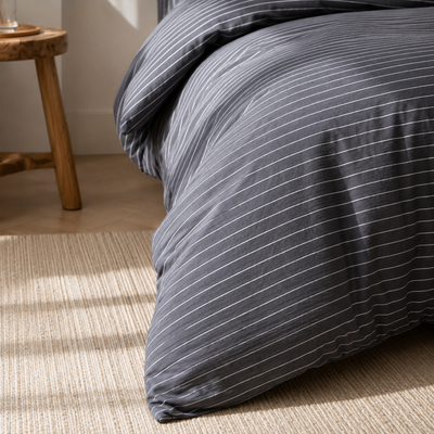 MeiLun Home Soft Living Bedding Set – Mist Stripe – product image 07