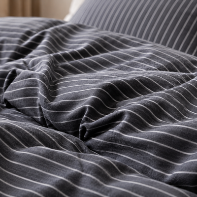 MeiLun Home Soft Living Bedding Set – Mist Stripe – product image 09