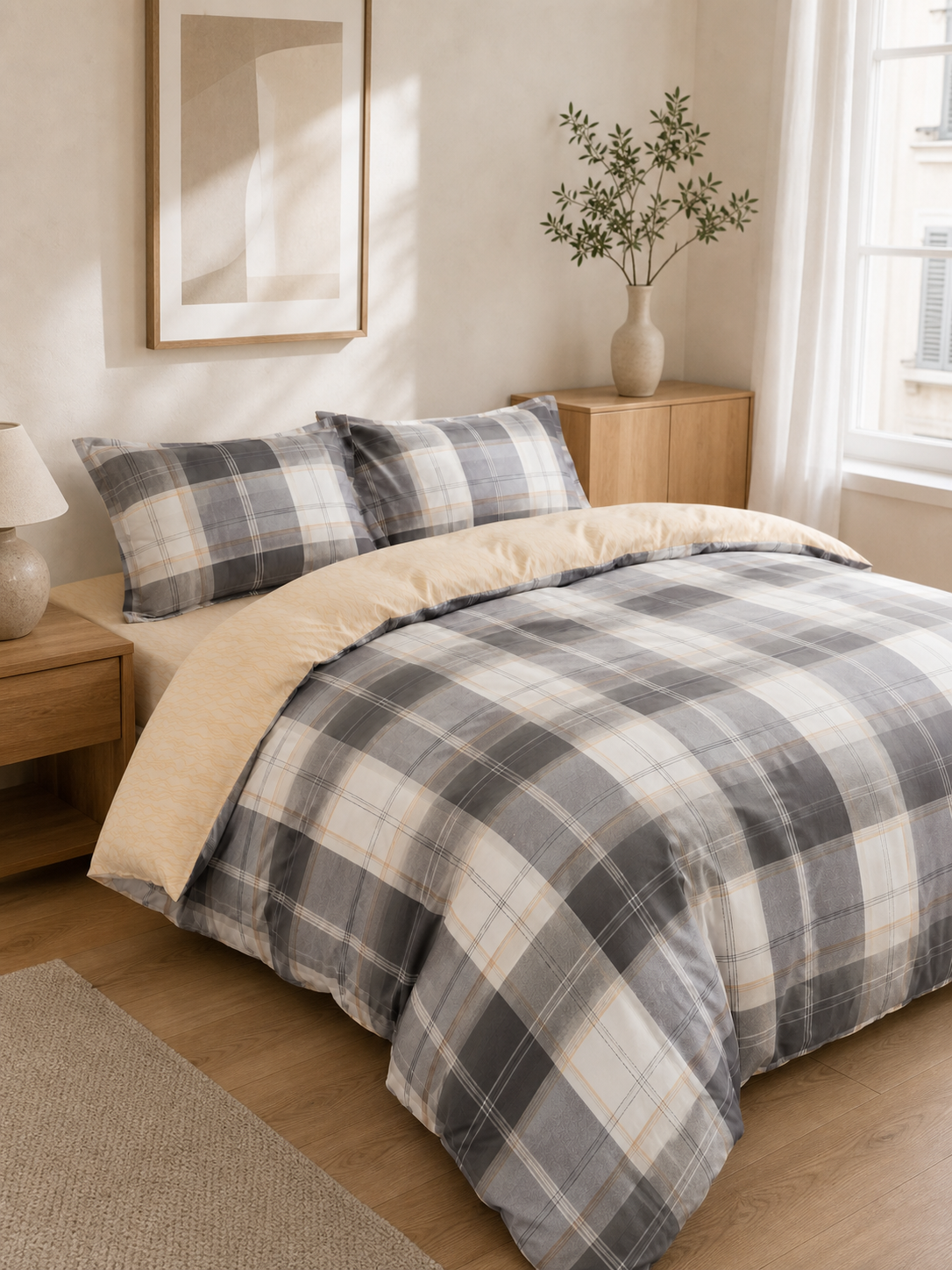 MeiLun Home Amber Check bedding
